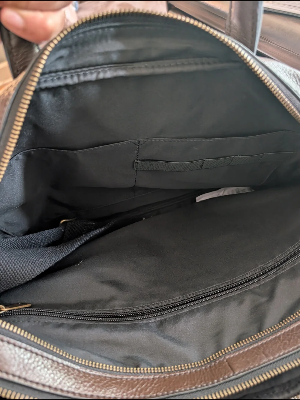 FOSSIL Haskell Double Briefbag Top Handle Laptop Bag Dark Loden Khaki